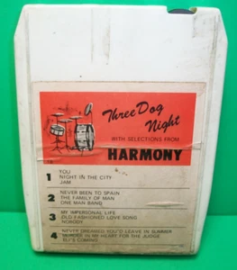 Three Dog Night - with Selections From Harmony (8-Track, STP) ~ Tested ~ VHTF - Imagen 1 de 3