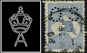 Estampilla de canguro 1913 Australia 6d azul primera marca de agua sistema operativo pequeño bueno a fino usado - Imagen 1 de 1