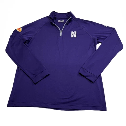 Under Armour Heat Gear Northwestern University Outback Bowl Purple Large Qtr Zip Cover