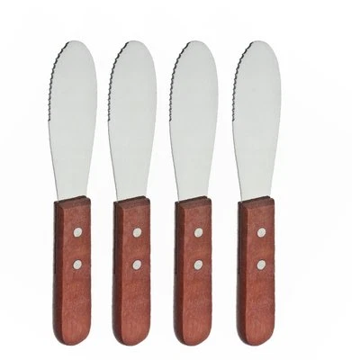 Sandwich Spreader Butter Knife Cheese Knives Stainless Steel Wide Blade 4 pack