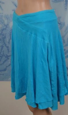 EMMA&SAM azul azul azul 2 niveles cintura elástica acampanada falda de punto, talla XS-ESTANTE MENOR WEA Foto 1 de 4