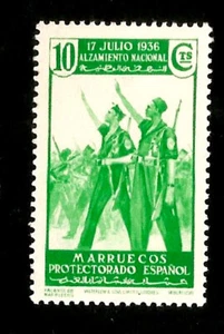 1937 Spanish Phalanx Franco Falange Members in Morocco Fascist Salute Mint Stamp - Picture 1 of 1
