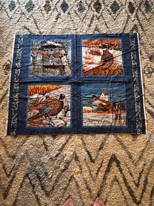 Quail Fabric Remnant 4 Large Blocks Nature’s Corner 42”x33” Fabri Quilt - Picture 1 of 8