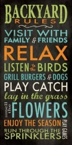 Backyard Rules by Stephanie Marrott Backyard Poster 8x18 - Picture 1 of 1
