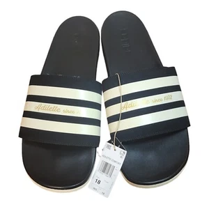 Adidas Adilette schwarz gold Cloud Foam Komfort Schlappen Herren Größe 18 - Bild 1 von 4