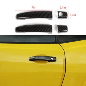 Accesorios de bisel de cubierta de manija de puerta de fibra de carbono para Chevrolet Camaro 10-15 - Imagen 1 de 8