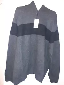Goodfellow & Co. Men's Hooded Sweater Dark Gray With Black Stripe XXL 2XL - Picture 1 of 2