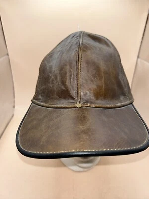 棕色皮革棒球帽带背全皮革 — 第 1/4 张图片
