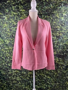 Tommy Hilfiger Size:L Women One Button Blazer Light Pink 95% Cotton - Picture 1 of 7