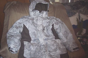 Lg. Snow Camo Parka Camo Hunting Jacket Waterproof Windproof Jacket Hooded Coat - Picture 1 of 7