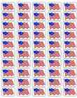 50 American Flag Envelope Seals / Labels / Stickers, 1" by 1.5"