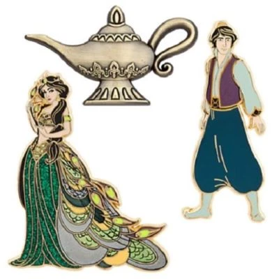 全新 Disney D23 Art Of Jasmine, Lamp & Aladdin 3 针盒套装 LE 1000 华丽  — 第 1/4 张图片