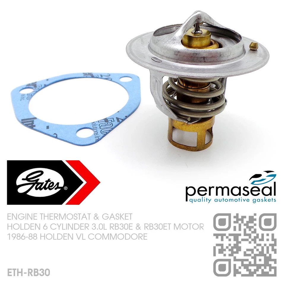 GATES THERMOSTAT & GASKET 6-CYL RB30E & RB30ET TURBO 3.0L [HOLDEN VL COMMODORE] - image 1 of 4
