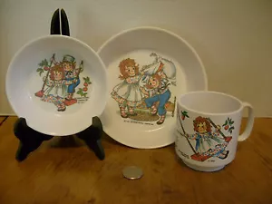 Raggedy Ann & Andy Bob Merrill 1969 BEBÉ 2 cuencos y taza Oneida artículos de plástico - Imagen 1 de 1