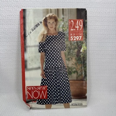 Simplicity 5297 Misses Dress Drop Waist See Sew Pattern 6-14 Uncut - Image 1 of 4