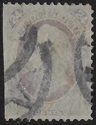 US Scott 158 used, CV $225.  24 c violet, SE left, NY geometric ,CV $225 (a7155b - Image 1 of 3