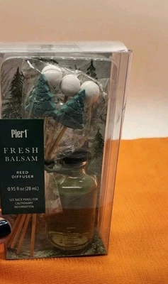 Pier 1 Imports Reed Diffuser Holiday Forest Fragrance .95 fl oz Glass Bottle NEW - Image 1 of 3