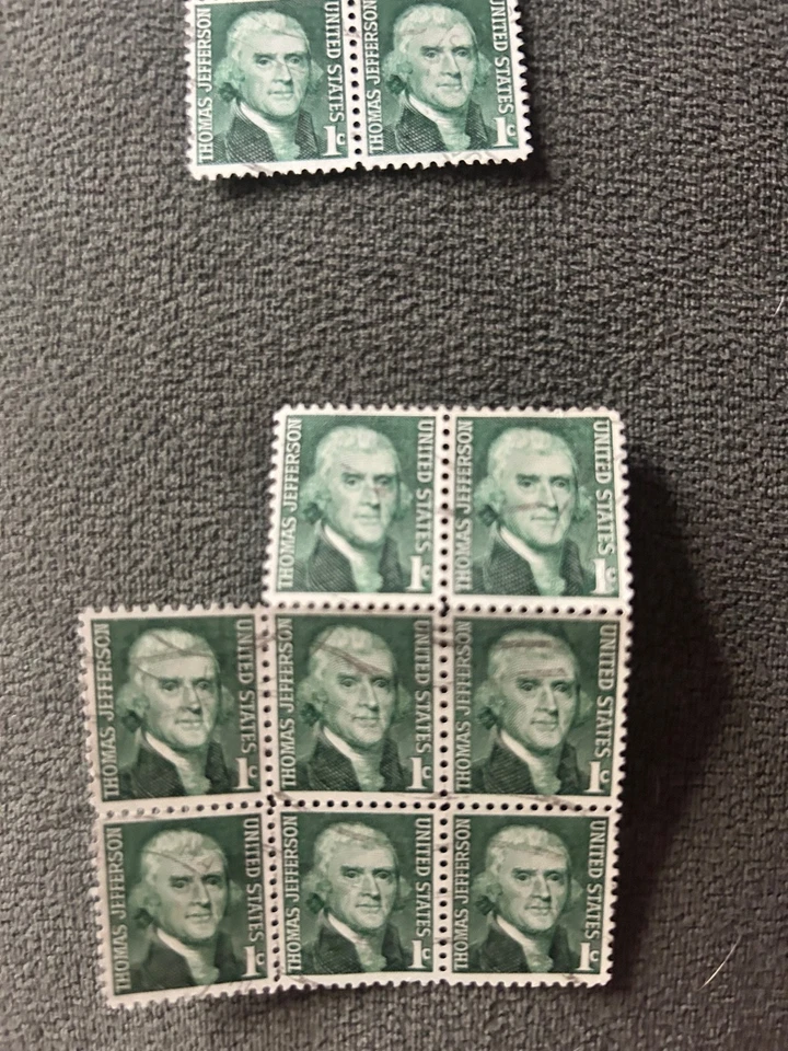 US Stamps  Jefferson Line Pair - MNH - Image 1 of 1