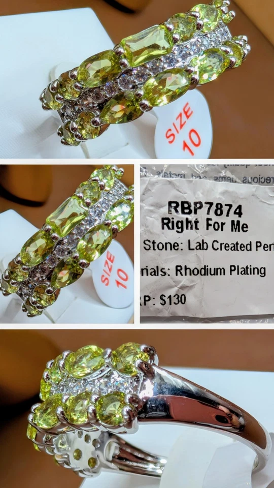 Anillo Bomb Party RBP7874 “Right For Me” creado en laboratorio peridoto en oro rosa talla 10 nuevo con etiquetas Foto 1 de 1
