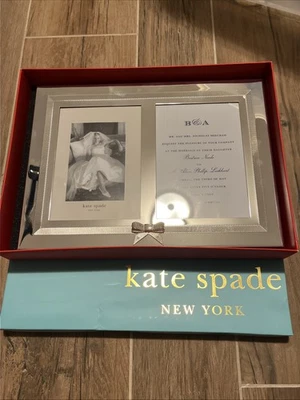 Marco de fotos de invitación doble Kate Spade Darling Point retirado 5x7 Lenox Foto 1 de 2