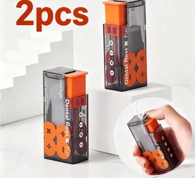 Caja de hilo dental de 2 piezas - Dispensador portátil de expulsión automática con hilo dental desechable Foto 1 de 4