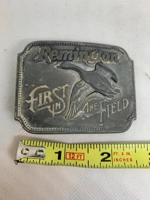 Hebilla de cinturón Remington primera en el campo Sid Bell 1980 ganso de Canadá hecho en EE. UU. Foto 1 de 4