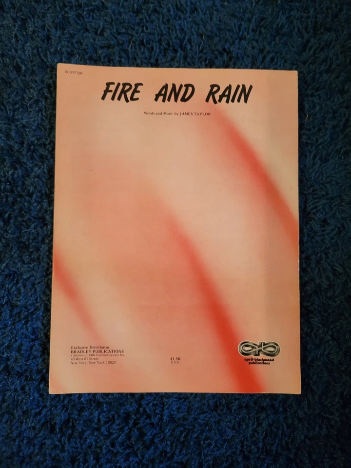 Fire And Rain James Taylor Piano/Guitar/Vocal Music Sheet - Image 1 of 1