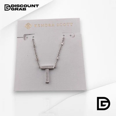 Collar Colgante Kendra Scott Letra T - Metal Rodio (NUEVO) Foto 1 de 4