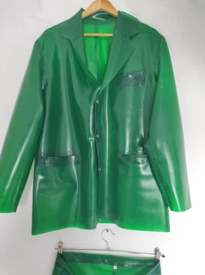 Traje Chaqueta Látex Goma 100% Todos los Colores XS S M L XL 3XL 4XL Polonia Foto 1 de 4