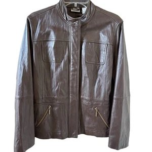 Chicos braune Lederjacke Racer Cafe Reißverschluss Damengröße 1 oder US M 8 - Bild 1 von 4