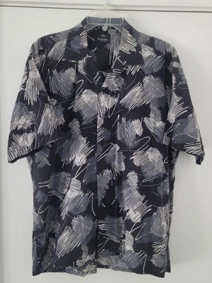 Camisa de acampamento vintage masculina de algodão manga curta designer Condessa Mara.  Grande  - Imagem 1 de 4