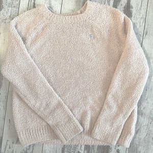 Abercrombie Kids Cream Crew Knit Shammy Sweater Moose Logo 11/12 - Picture 1 of 3