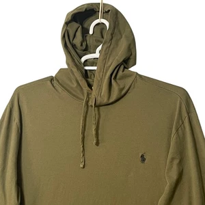 Polo Ralph Lauren Mens Olive Green Long Sleeve Hoodie T-Shirt XLT Tall Gorpcore - Picture 1 of 7