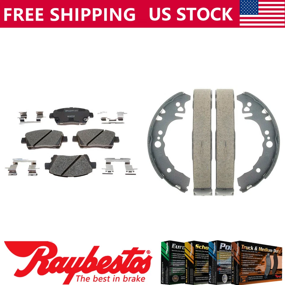 Kit pastillas de freno y zapatas de freno delanteras traseras de cerámica para Toyota Echo 2001-2005 Foto 1 de 4