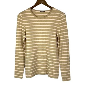 J. McLaughlin Small Poet Tan & Pink Stripe Modal Blend Long Sleeve Knit Sweater - Picture 1 of 6