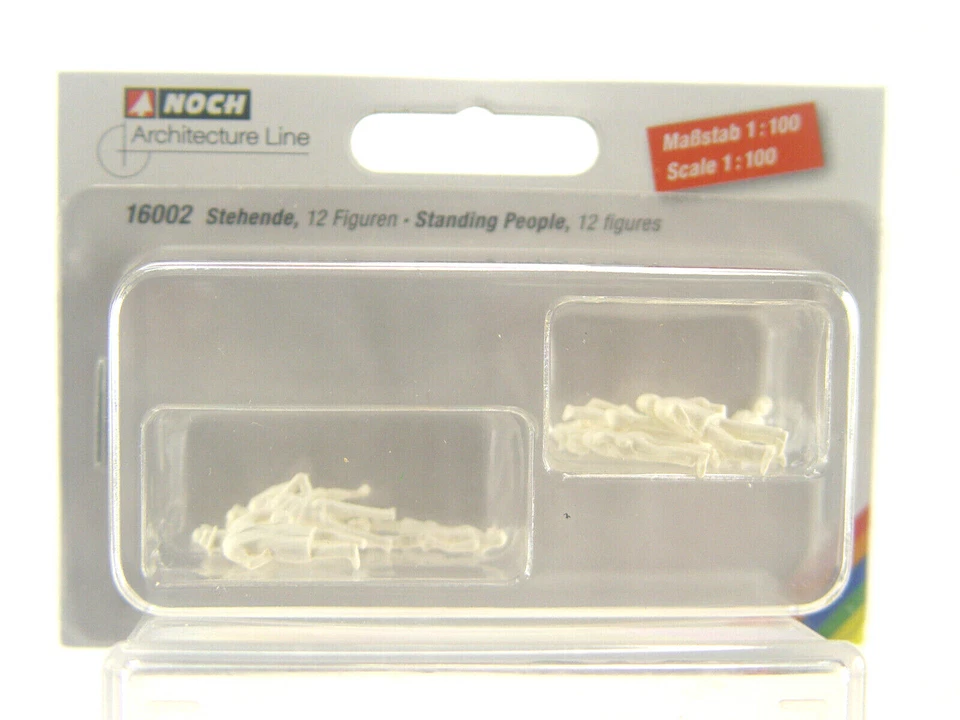 Architektur Figuren - 12 Stck. stehend Noch Figuren 1:100 unbemalt  - 16002  #E  - Bild 1 von 1