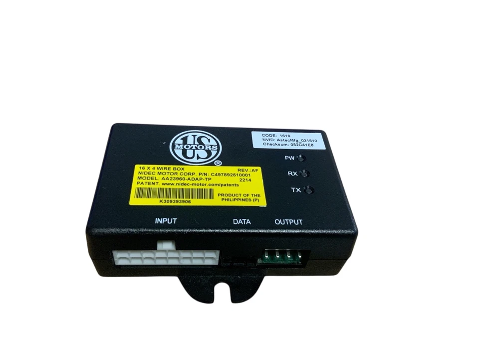 NIDEC US MOTORS AA23960-ADAP-TP Adapter Wire Box C497892510001 HVAC ECM Motor