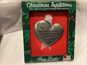 Gloria Duchin Babys First Christmas 2022 Footsteps Heart Tree Ornament - Picture 1 of 1