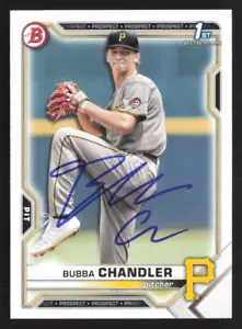 Bubba Chandler Signed 2021 Bowman Chrome # BD-41 Pittsburgh Pirates 9 - Picture 1 of 2