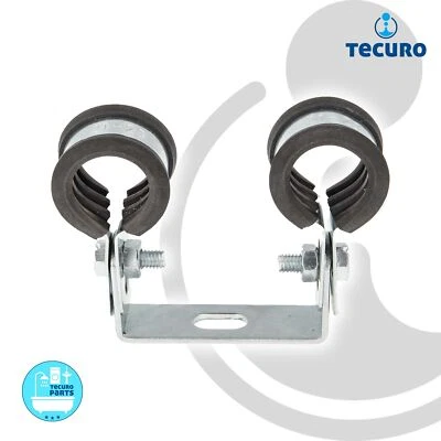 tecuro Doppel Rohrschelle Ø 15 - 42 mm mit Schallschutzeinlage, verzinkt - Bild 1 von 4