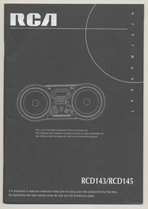 RCA Twinbass Stereo Ghettoblaster RCD143 RCD145 Nur Bedienungsanleitung Benutzerhandbuch Booklet - Bild 1 von 5