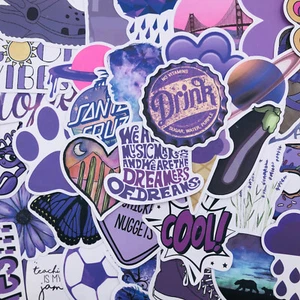 50 Purple Stickers Variety Decals For Phone Laptop Decoration Trendy VSCO Theme - Picture 1 of 1