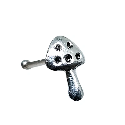 Spilla fungo perno naso fungo 22 g (0,6 mm) argento sterling 925 perno estrem... - Immagine 1 di 4