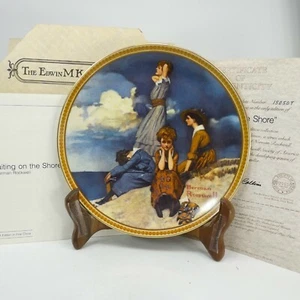 WAITING ON THE SHORE Knowles Plate Norman Rockwell Rediscovered Women  Z1HYH - Picture 1 of 12