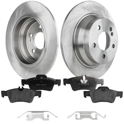 Rear Brake Disc and Pad Kit For 2003-2009 Mercedes Benz E320 Plain Surface - Image 1 of 4