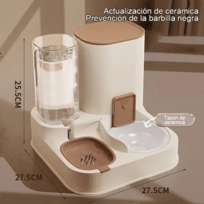 Alimentador automático para gatos de estimação dispensador de água potável de grande capacidade - Imagem 1 de 4
