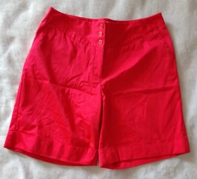 WORTHINGTON Stretch Women Sz 10 Walking Short Hot Pink 3 Button Zip Fly Pockets - Image 1 of 4