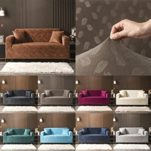 Funda elástica de terciopelo grueso sofá sofá funda sillón funda protectora muebles - Imagen 1 de 60