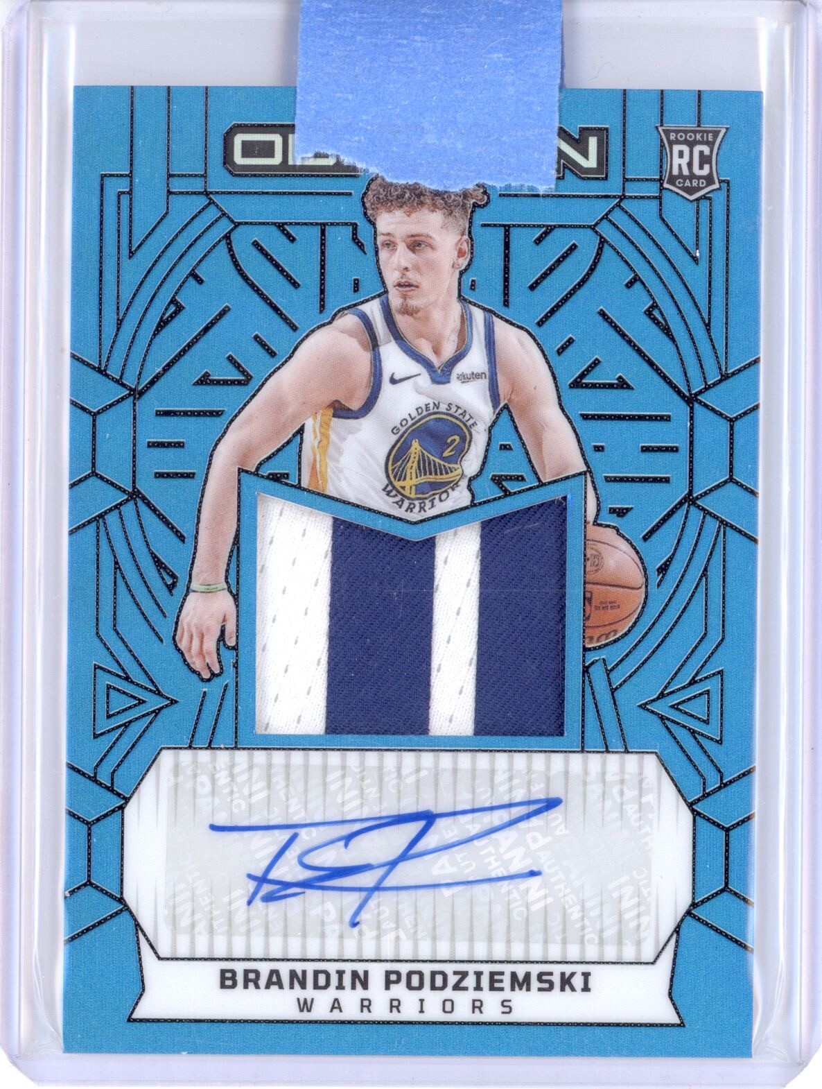 BRANDIN PODZIEMSKI 2023-24 OBSIDIAN #223 ROOKIE BLUE FLOOD ETCH PATCH AUTO 08/16