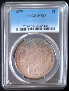1879 Morgan Silver Dollar ๐ PCGS MS63 ๐ Philadelphia Mint 1879-P ๐ Toned - Picture 1 of 2